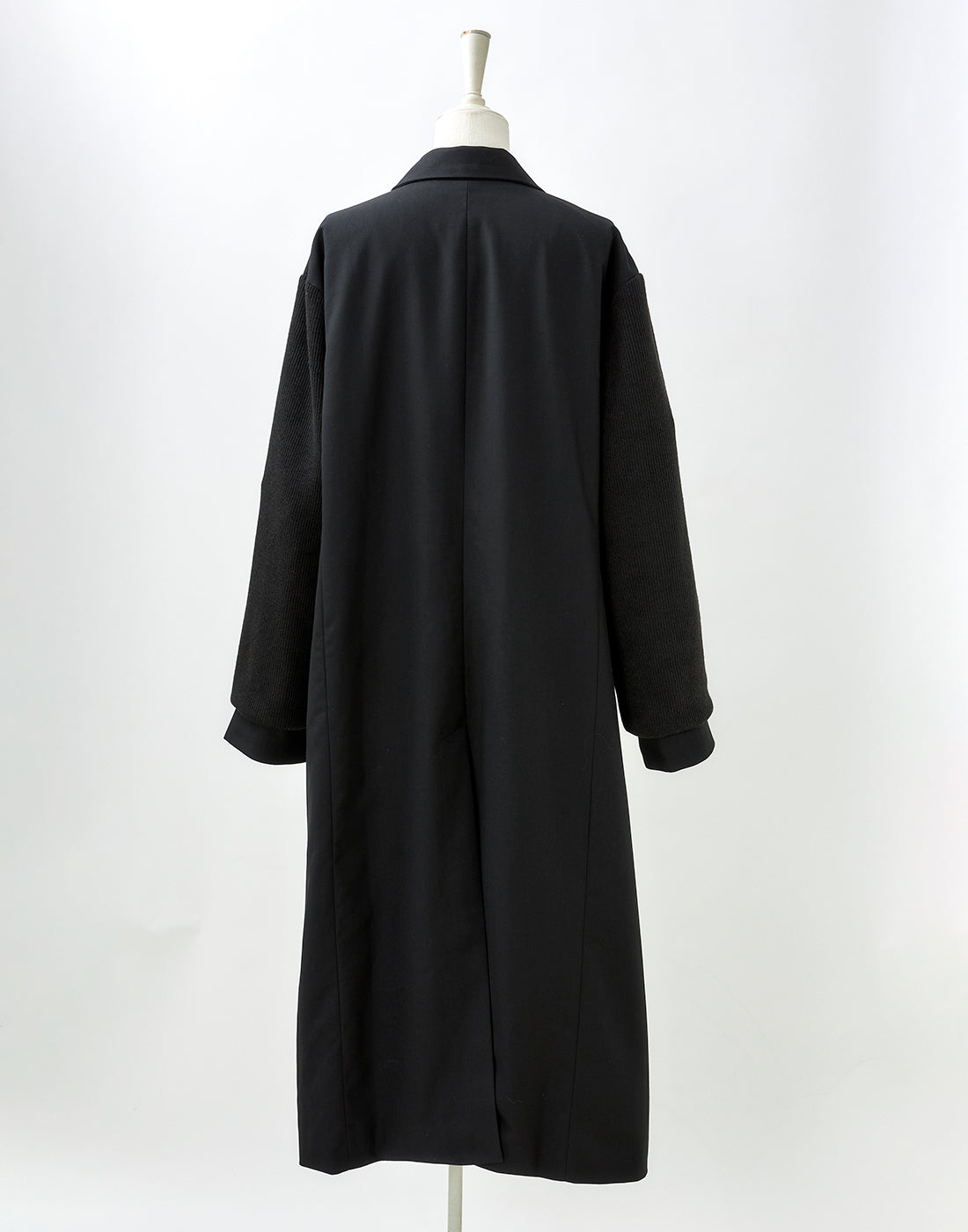 Rib sleeve tailor long coat