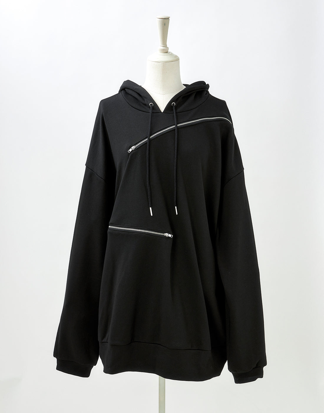 Open zip big size hoodie