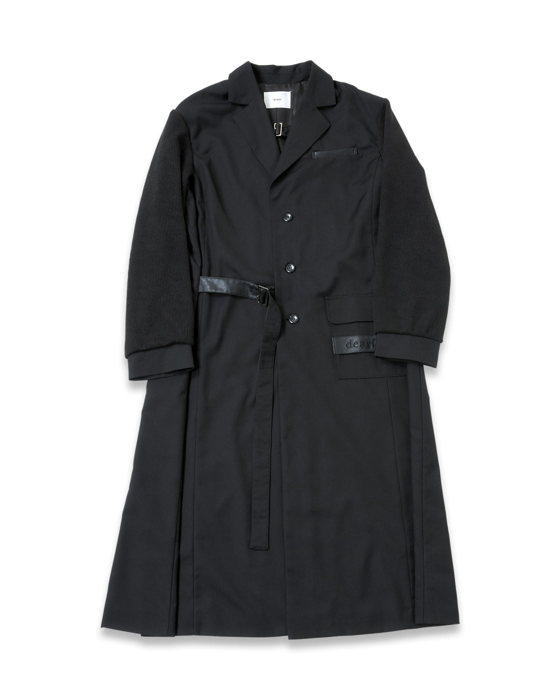 Rib sleeve tailor long coat