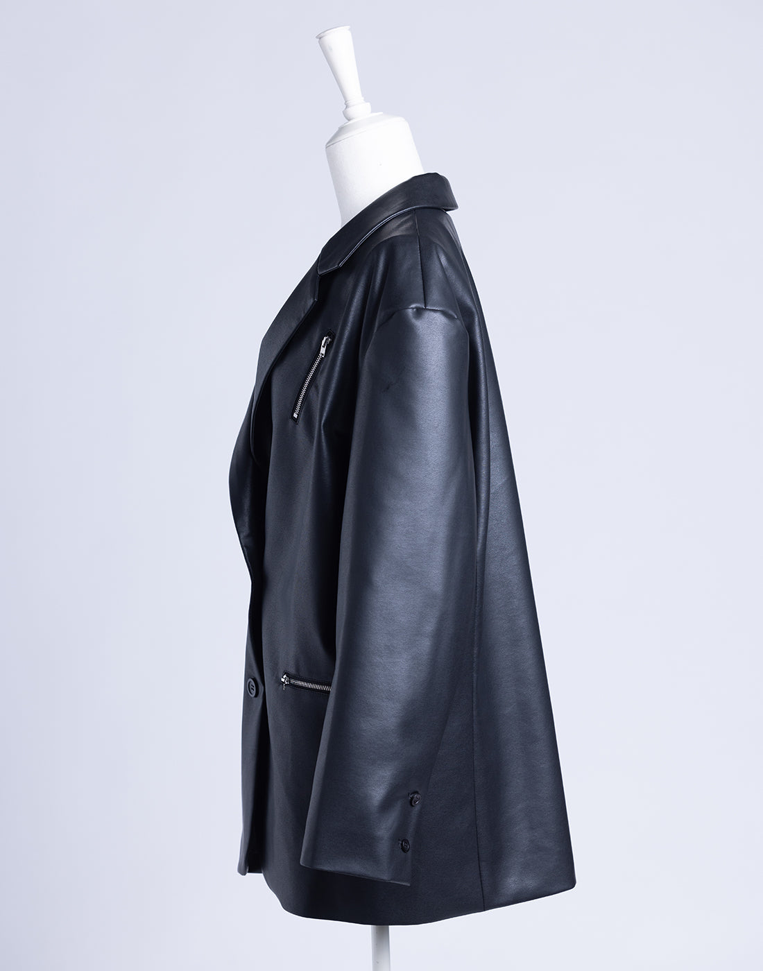 vegan leather Glossy jacket〈 UNISEX 〉